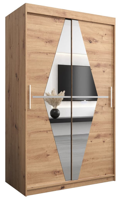 Boliwia Sliding Door Wardrobe 120cm [Oak] - White Background