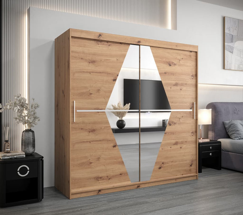 Boliwia Sliding Door Wardrobe 200cm [Oak] - Lifestyle Image