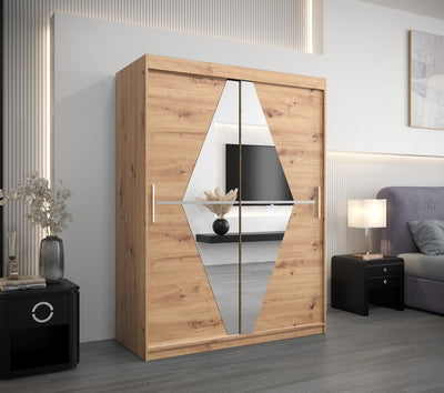 Boliwia Sliding Door Wardrobe 150cm [Oak] - Lifestyle Image