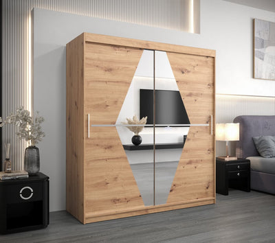 Boliwia Sliding Door Wardrobe 180cm [Oak] - Lifestyle Image