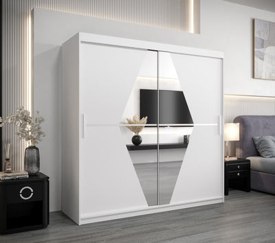 Boliwia Sliding Door Wardrobe 200cm [White] - Lifestyle Image