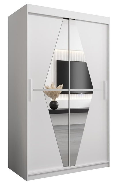 Boliwia Sliding Door Wardrobe 120cm [White] - White Background 