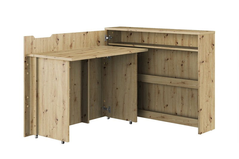 Work Concept Convertible Hidden Desk With Storage [Oak Artisan] - Interior Layout