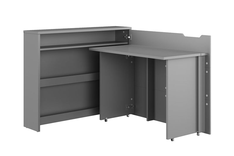 Work Concept Convertible Hidden Desk With Storage [Grey] - Interior Layout 2