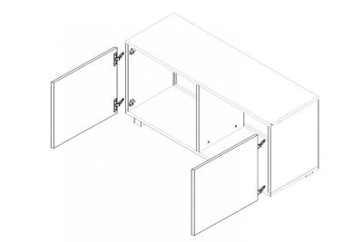 Calabrini TV Cabinet 100cm [Black] - Technical Drawing