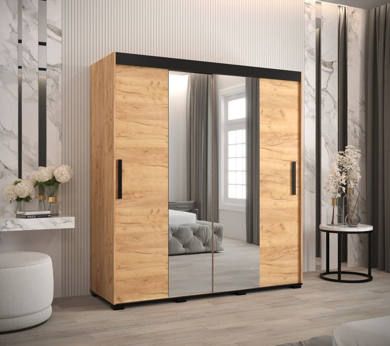 Bergamo T1 Sliding Door Wardrobe 180cm [Oak] - Lifestyle Image