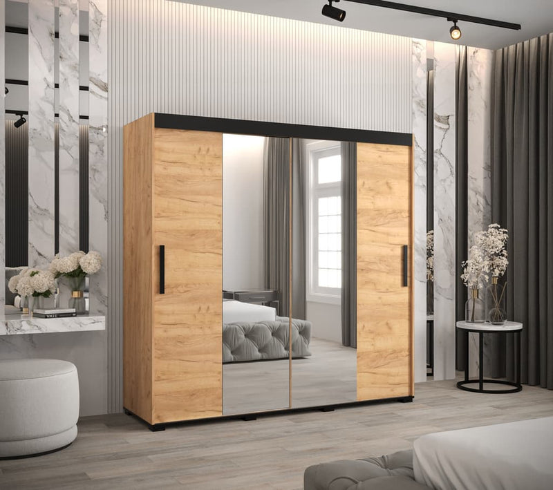 Bergamo T1 Sliding Door Wardrobe 200cm [Oak] - Lifestyle Image