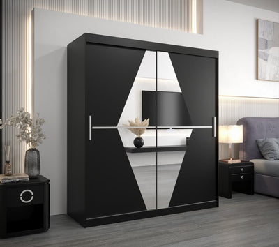 Boliwia Sliding Door Wardrobe 180cm [Black] - Lifestyle Image