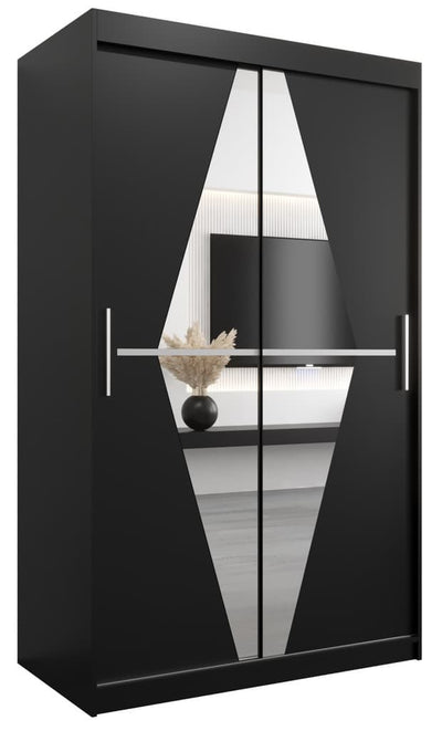 Boliwia Sliding Door Wardrobe 120cm [Black] - White Background