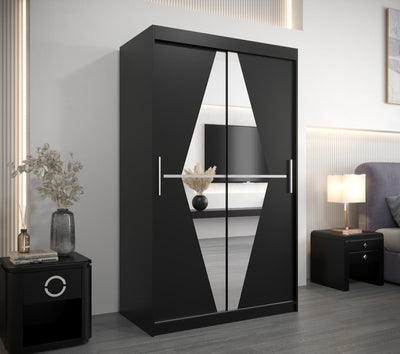 Boliwia Sliding Door Wardrobe 120cm [Black] - Lifestyle Image