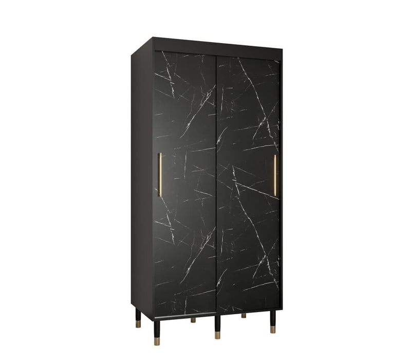 Bergen Sliding Door Wardrobe 100cm [Black] - White Background