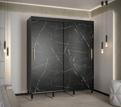 Bergen Sliding Door Wardrobe 180cm [Black] - Lifestyle Image
