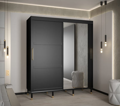 Tromso II Sliding Door Wardrobe 180cm [Black] - Lifestyle Image 