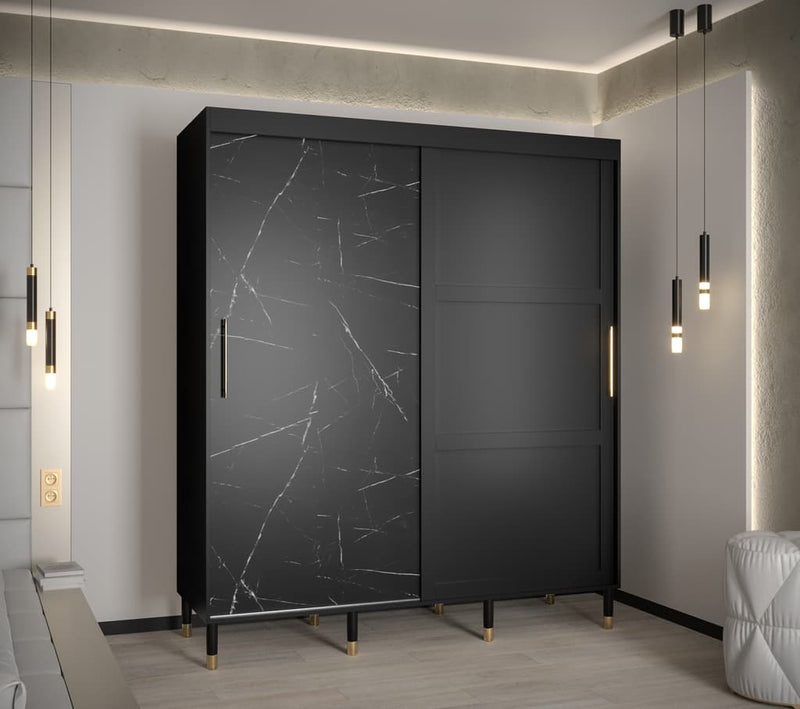 Tromso Sliding Door Wardrobe 180cm [Black] - Lifestyle Image 
