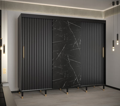 Avesta Sliding Door Wardrobe 250cm [Black] - Lifestyle Image 