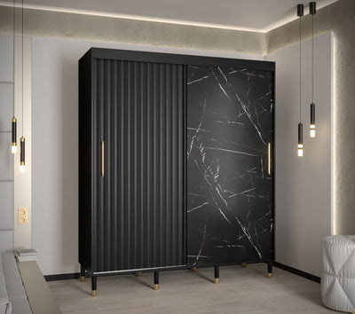 Avesta Sliding Door Wardrobe 180cm [Black] - Lifestyle Image