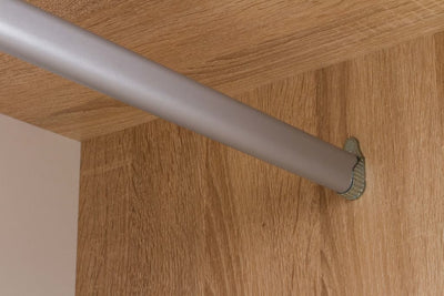 Bergamo I Sliding Door Wardrobe Bergamo 205cm [Oak] - Hanging Rail Image