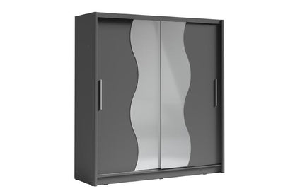Bergamo I Sliding Door Wardrobe Bergamo 205cm [Graphite] - White Background