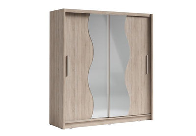 Bergamo I Sliding Door Wardrobe Bergamo 205cm [Oak] - White Background