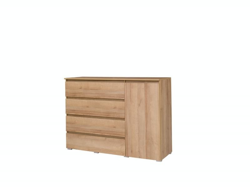 Cosmo CO5 Chest of Drawers 138cm [Oak] - White Background 