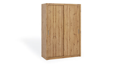 Bono Sliding Door Wardrobe 150cm [Oak Artisan] - White Background