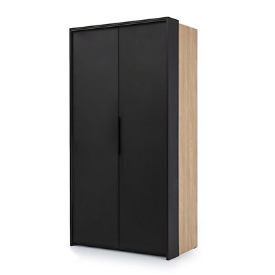 Black Loft Folding Door Wardrobe 104cm [Right] [Black] - White Background