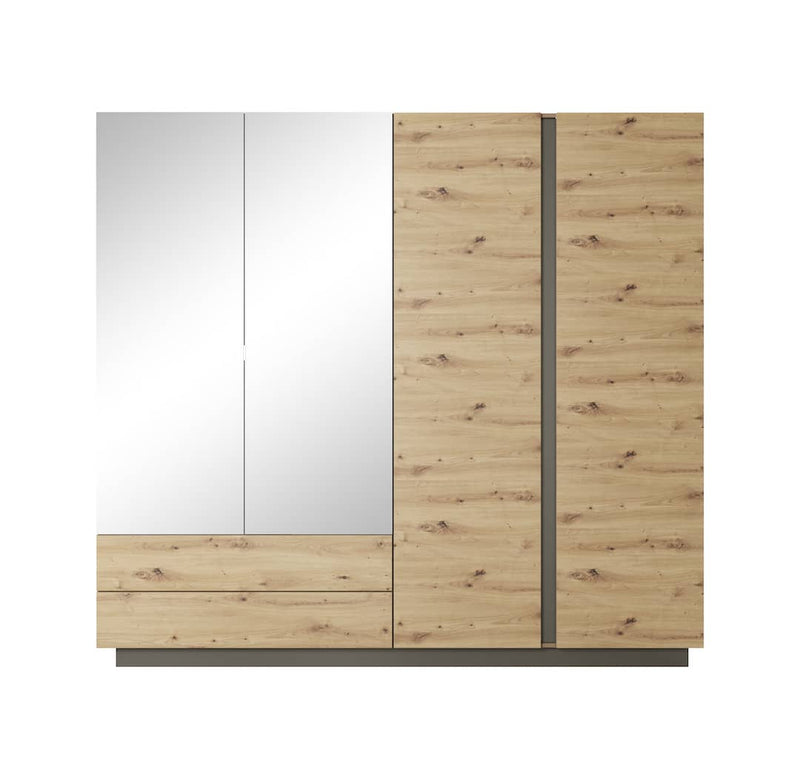 Arco Hinged Door Wardrobe 220cm [Oak Artisan] - Front Angle
