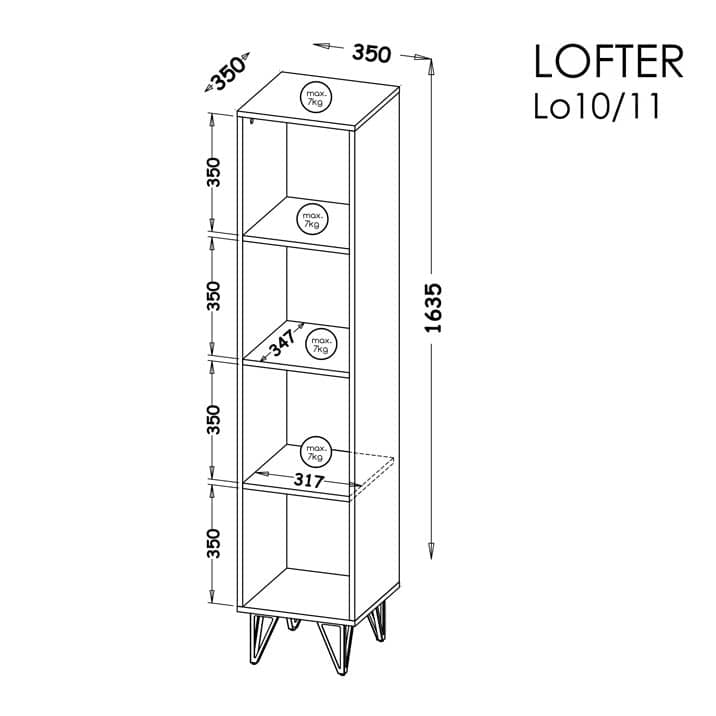Lofter LO11 Bookcase 35cm