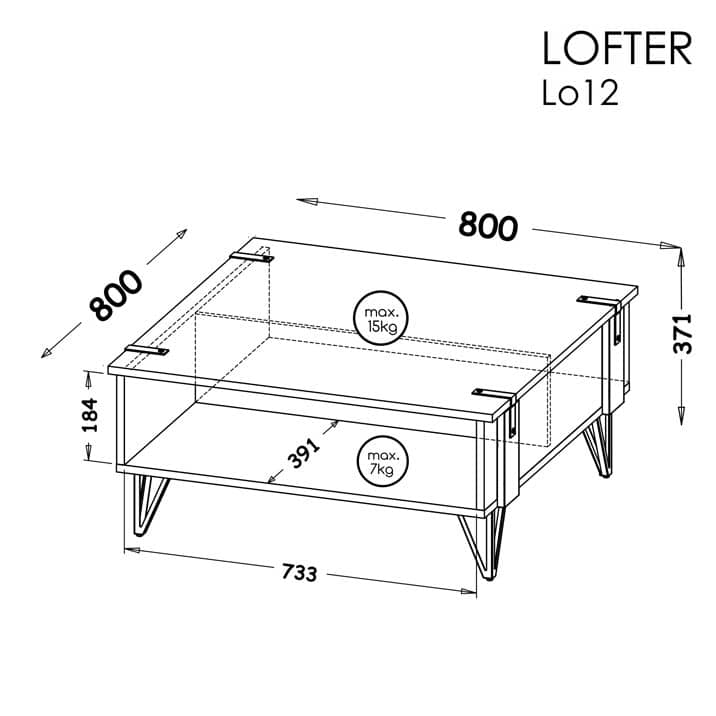 Lofter LO12 Coffee Table 80cm