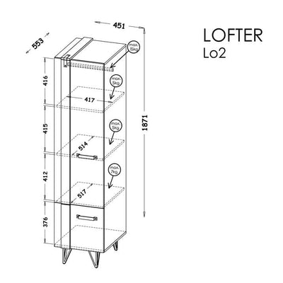 Lofter LO2 Tall Cabinet 45cm