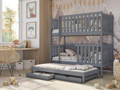 Emily Bunk Bed with Trundle and Storage [Grey] - Product Arrangement #2