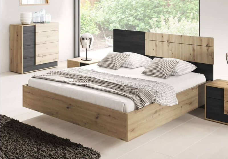 Bafra Bed 160cm [Oak] - Lifestyle Image