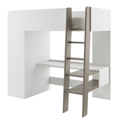 Cabin Bed Tom with Wardrobe and Desk [White] - White Background 3