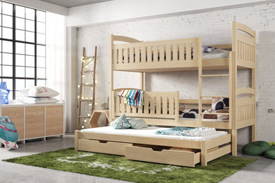 Blanka Bunk Bed with Trundle and Storage [Pine] - Product Arrangement #2