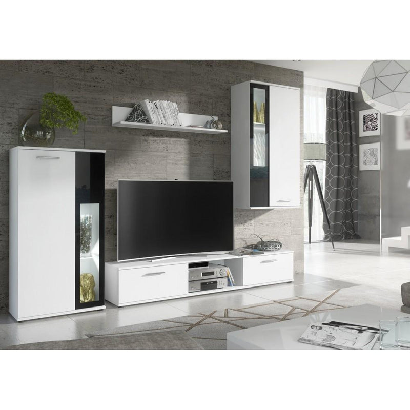 Wow Entertainment Unit in White/Black - Interior Layout
