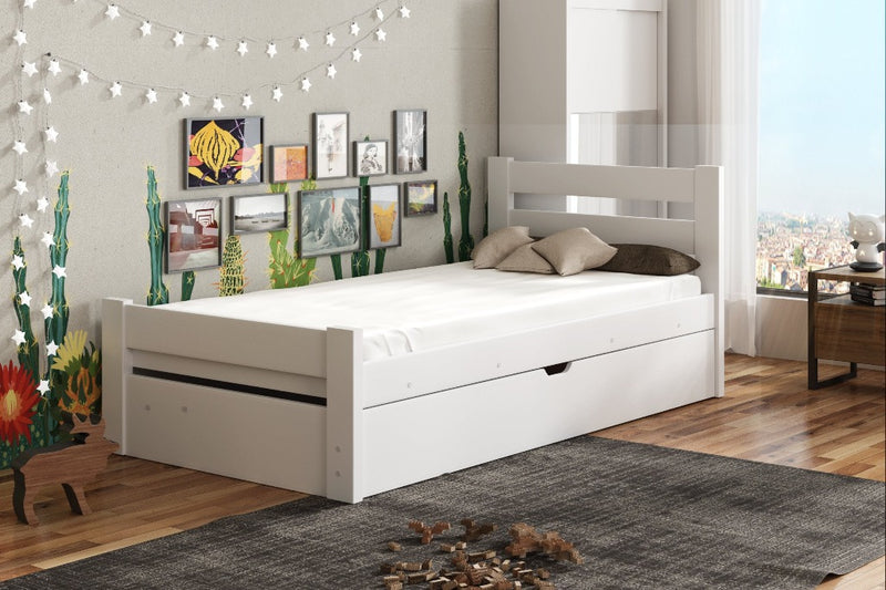 Wooden Single Bed Nela with Storage