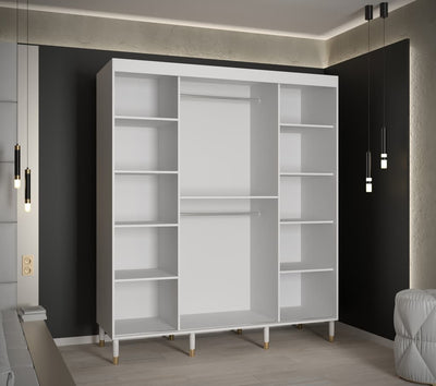 Bergen Sliding Door Wardrobe 180cm [White] - Interior Image