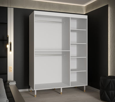 Tromso Sliding Door Wardrobe 150cm [White] - Interior Layout