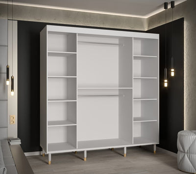 Tromso II Sliding Door Wardrobe 200cm [White] - Interior Layout