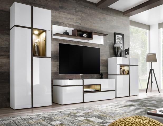 Cross Living Room Set For TVs Up To 60" [White] - Lifestyle Image