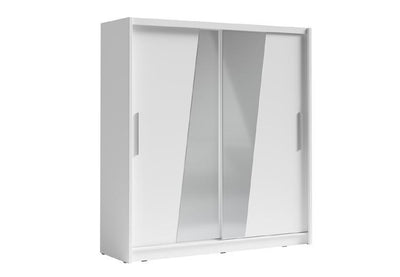 Bergamo III Sliding Door Wardrobe 205cm [White] - White Background 