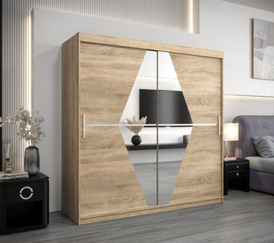 Boliwia Sliding Door Wardrobe 200cm [Oak] - Lifestyle Image