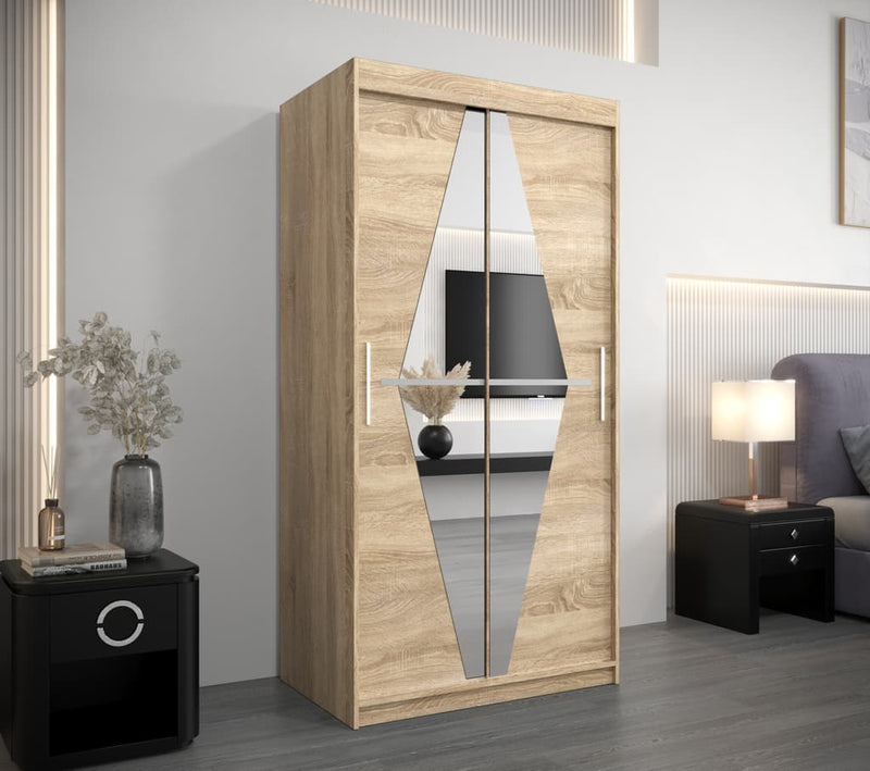 Boliwia Sliding Door Wardrobe 100cm [Oak] - Lifestyle Image 2