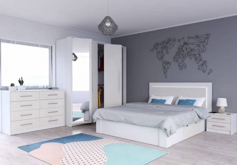 Aurelia Bedside Cabinet 50cm [White] - Lifestyle Image