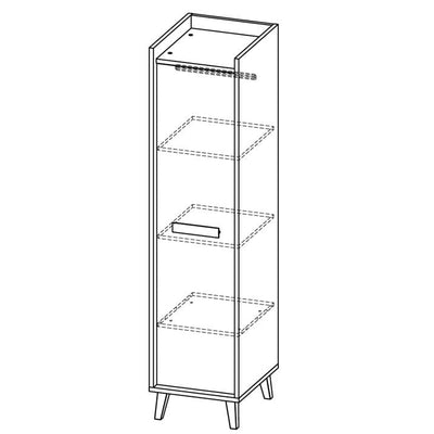 Werso W2 Tall Cabinet 47cm [Anthracite] - Technical Drawing Image
