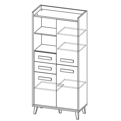 Werso W3 Tall Cabinet 90cm [Anthracite] - Technical Drawing Image