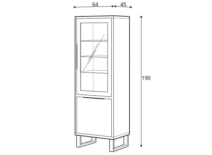 Halle 05 Tall Display Cabinet 84cm
