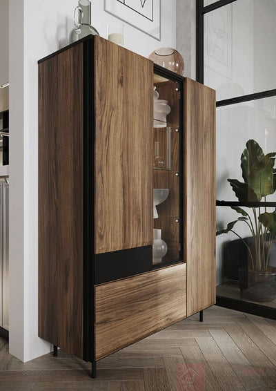 Borga BG-05 Display Cabinet 100cm [Oak] - Lifestyle Image