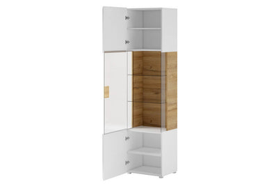 Toledo 05 Display Cabinet 61cm [Front White Gloss & San Remo Oak with White Matt Carcass] - Interior Layout
