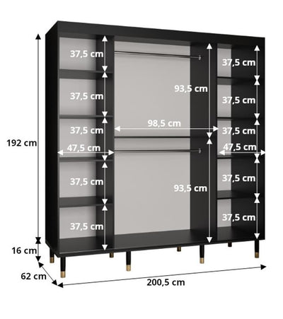 Bergen Sliding Door Wardrobe 200cm